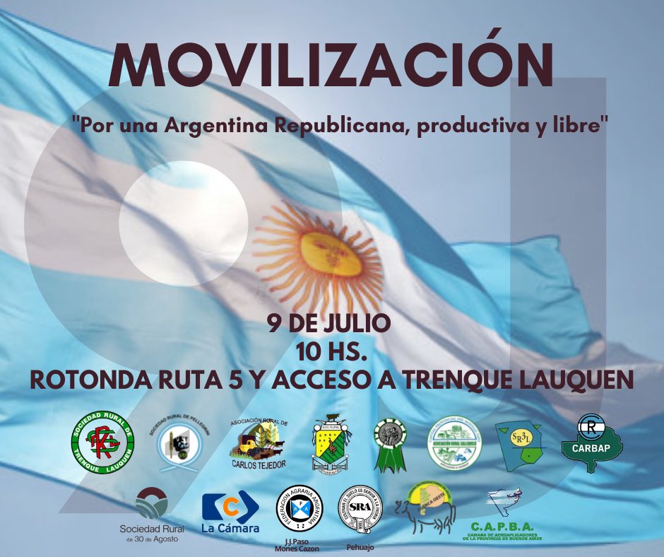 CARBAP se moviliza el 9 de julio por una “Argentina republicana, productiva y libre”