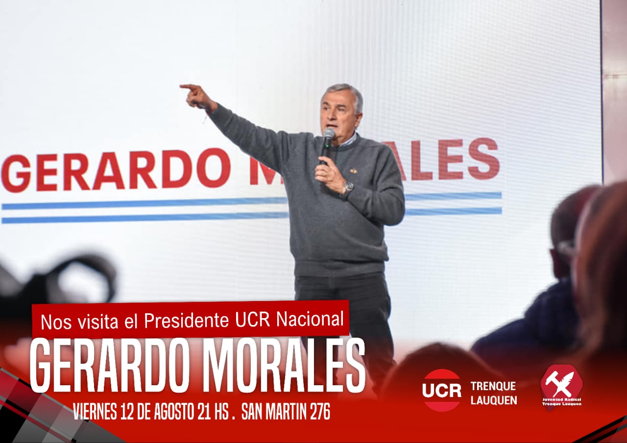Confirman la visita de Gerardo Morales al Comité de la UCR este viernes