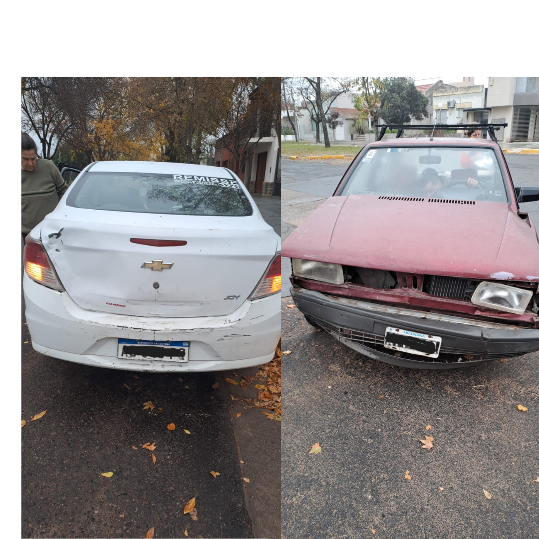 Se chocaron dos autos en la mañana del domingo de lloviznas