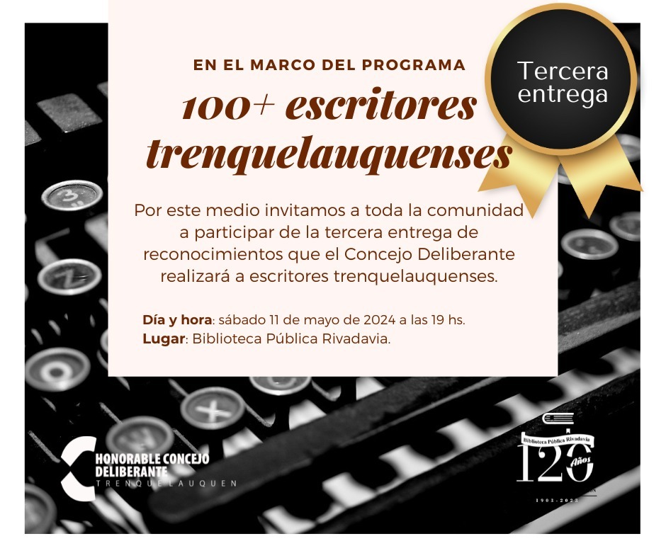 100 Escritores trenquelauquenses: tercera entrega