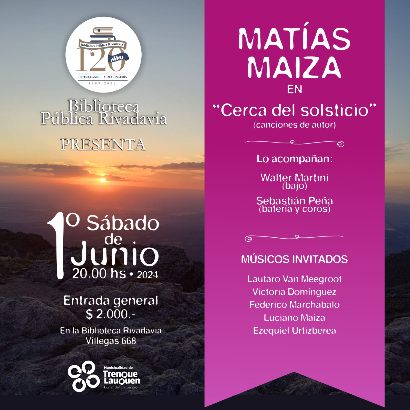 “Cerca del solsticio”: Matías Maiza se presenta en la Biblioteca Rivadavia con canciones para emocionar