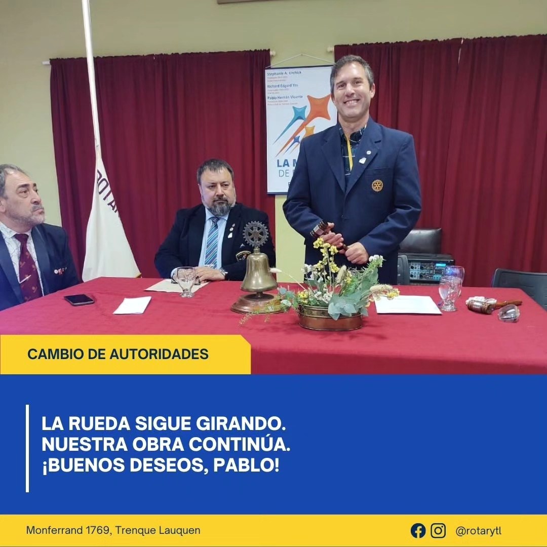 Pablo Hernán Vicente es el nuevo presidente de Rotary