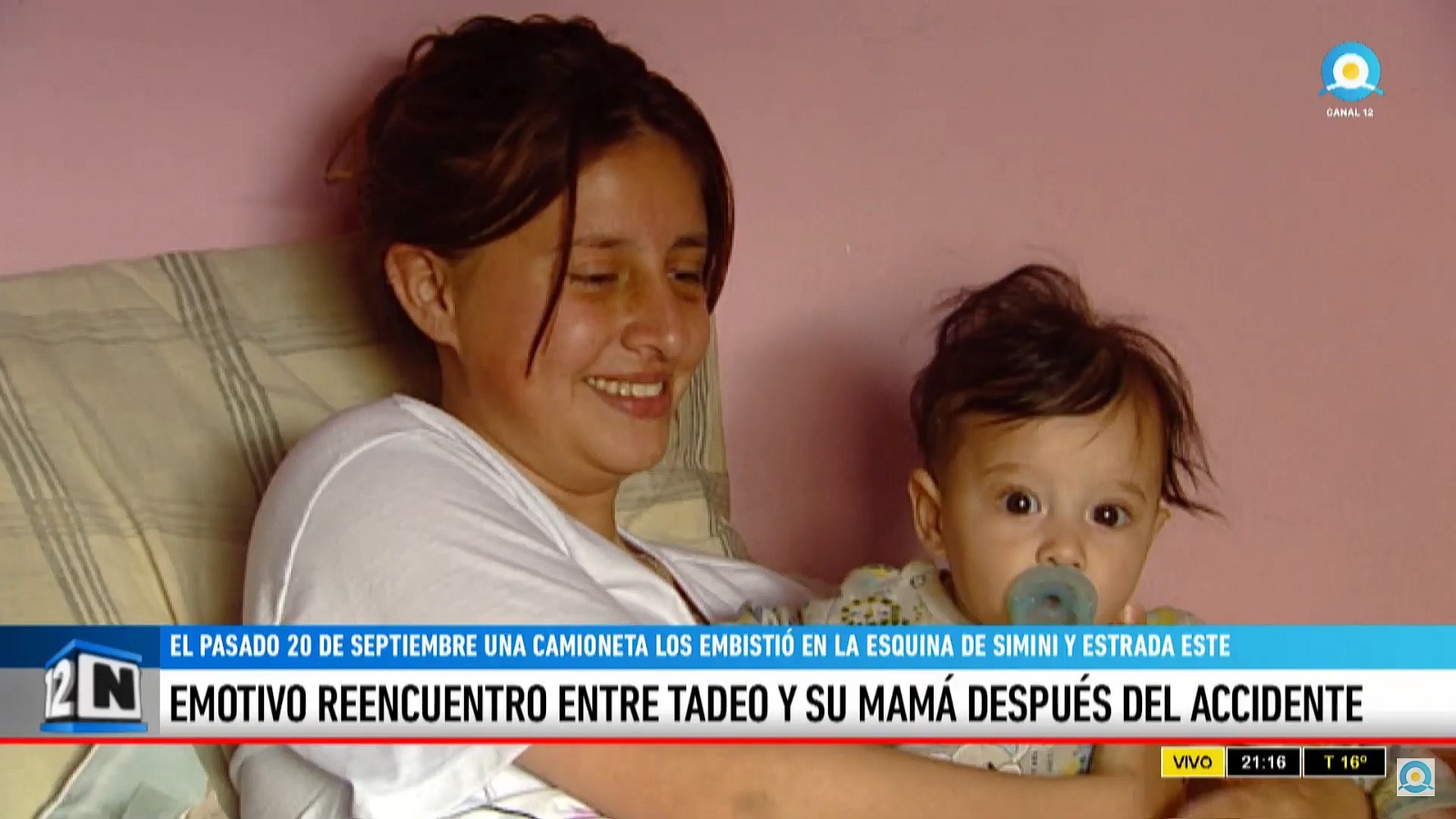 El emotivo reencuentro entre Tadeo y su mamá, después del accidente