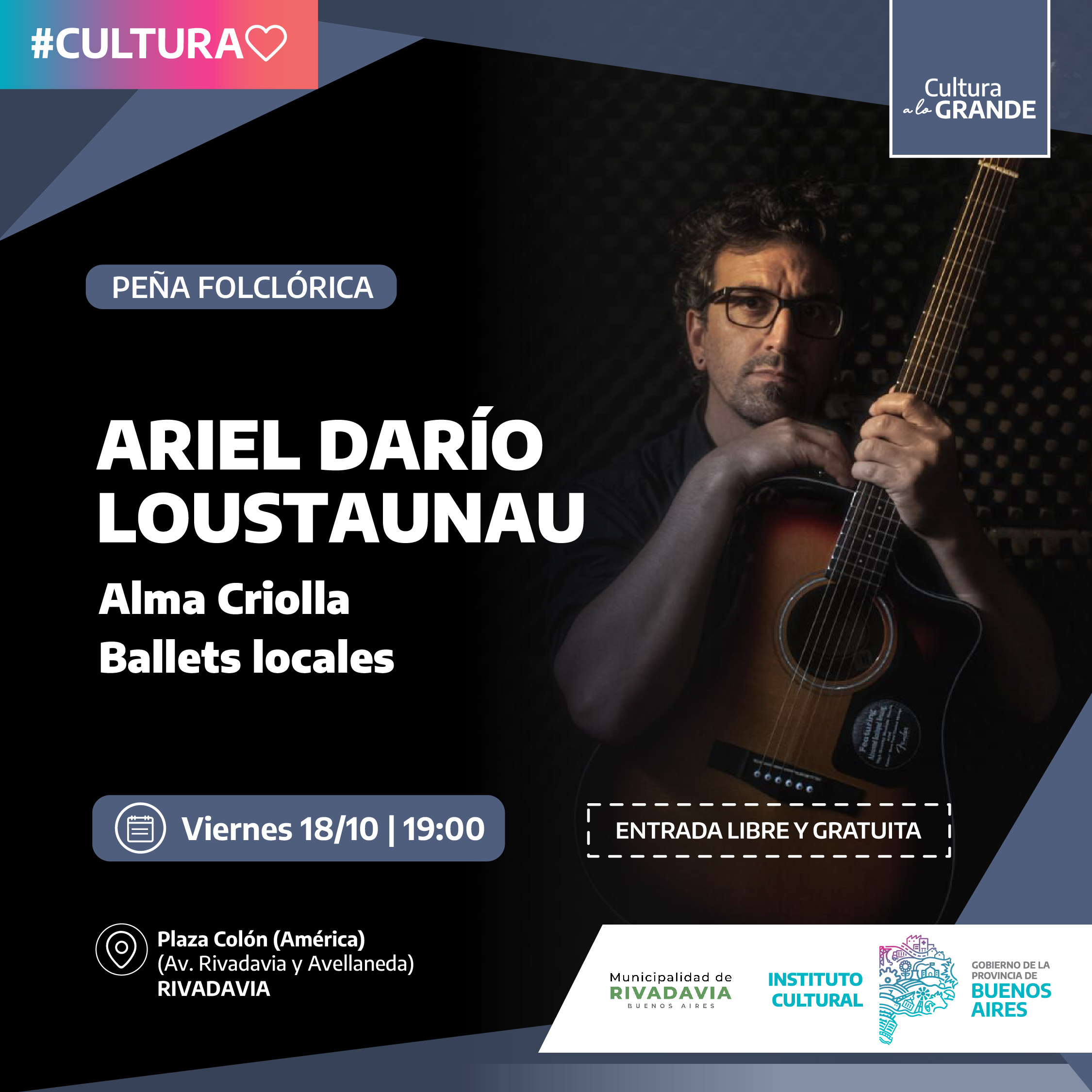 La peña de Cultura a lo Grande llega a Rivadavia