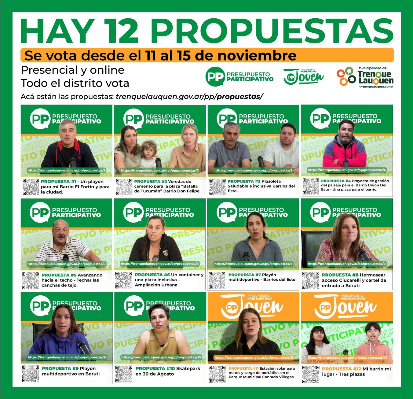 Una a una, conocé todas las propuestas que se pueden votar en el Presupuesto Participativo